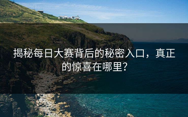 揭秘每日大赛背后的秘密入口，真正的惊喜在哪里？